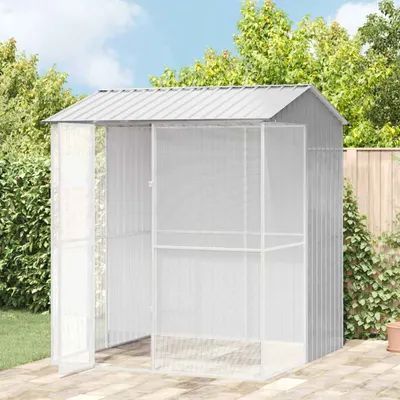 vidaXL Cușcă pentru păsări Gri 215 x 210 x 247 cm Oțel Galvanizat