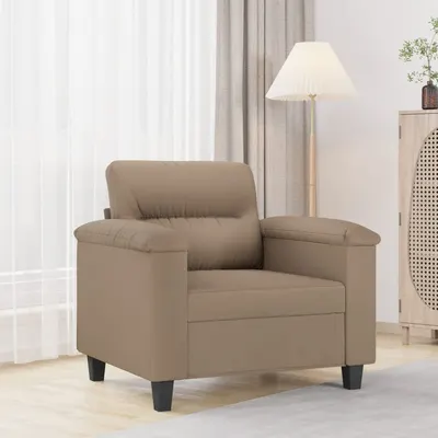 vidaXL Canapea de o persoană, cappuccino, 60 cm, piele ecologică