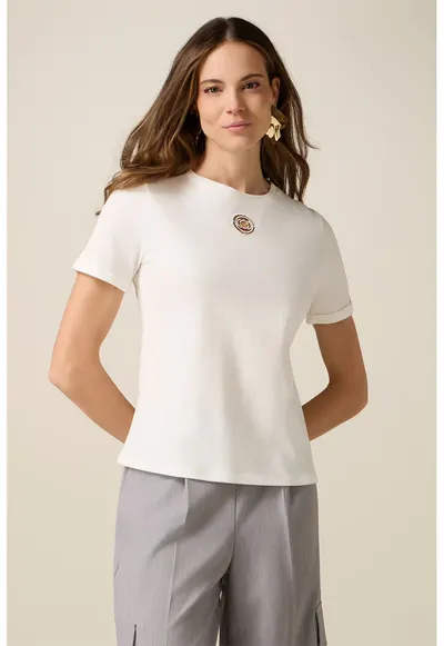Tricou regular-fit din bumbac - Alb