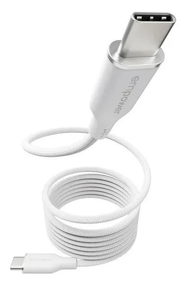 Cablu PanzerGlass - Magnetic Snake, USB-C/USB-C, 1.5 m, Silver White