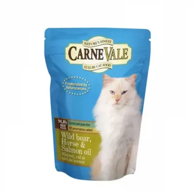 Hrana umeda pentru pisici Carnevale cu mistret, cal ulei de somon 85 gr