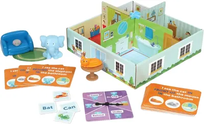 Set educațional Learning Resources - Elefant în cameră, cu cuvinte de poziție