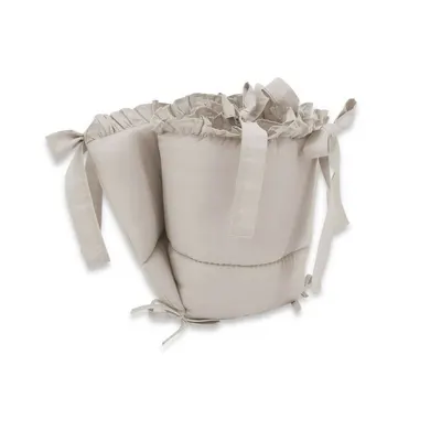Lenjerie pentru patut cu 3 piese MimiNu Colectia Royal Beige cu volanase 120x60 cm