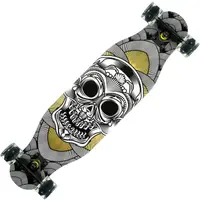 Longboard Silver Death, roti luminoase, ABEC-7, PU, Aluminiu, 100 kg, 80 x 20 cm