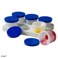 Set de 6 recipiente din plastic pentru pictură cu capac anti-scurgere