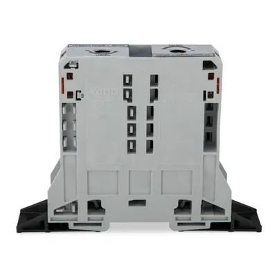 2-conductor through terminal block; 95 mm²; lateral marker slots; with fixing flanges; POWER CAGE CLAMP; 95,00 mm²; gray