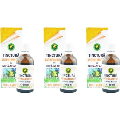 Pachet Tinctura Antihelmintica cu Nuca Neagra 3x50ml