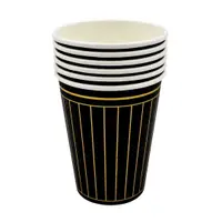 Set 6 pahare 260 ml negru-auriu