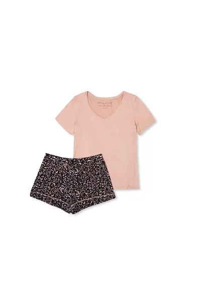Pijama dama Marietta Negru - roz