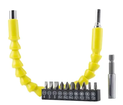Set extensor flexibil pentru masina de insurubat cu 10 biti si adaptor