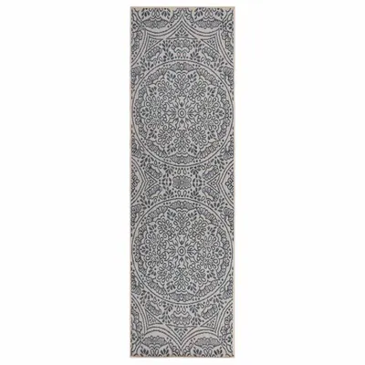 vidaXL Covor de exterior, model albastru, 80x250 cm, țesătură plată