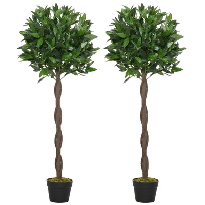 Outsunny set 2 plante artificiale,Ф16x120 cm fiecare, verzi | Aosom Romania