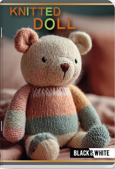 Caiet Black&White Knitted Doll - A5, 24 foi, rânduri înguste și late, sortiment