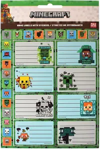 Etichete școlare GIM Minecraft - Cu stickere