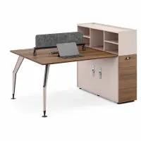 Birou operațional Noblesse F1512C cu dulap fix și rafturi – H1100 x L1550 x l1230 mm