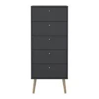 Comodă gri antracit înaltă 50x120 cm Bodo – Tvilum