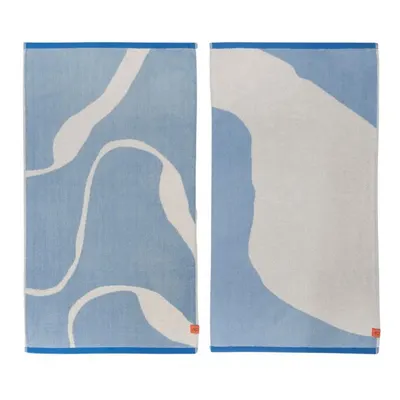 Prosoape albe/albastre 2 buc. din bumbac organic 50x90 cm Nova Arte – Mette Ditmer Denmark