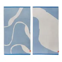 Prosoape albe/albastre 2 buc. din bumbac organic 50x90 cm Nova Arte – Mette Ditmer Denmark
