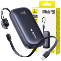 Powerbank Baseus10000mAh 45W USB-C USB-A cablu Lightning detasabil