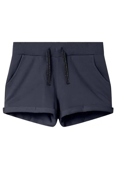 Pantaloni scurti copii talie elastica - bumbac-elastan - Bleumarin