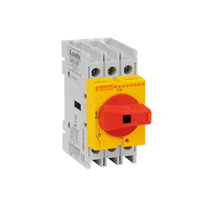 Intrerupator rotativ tripolar, DIRECT OPERATING VERSION WITH YELLOW FRONTAL AND RosuHANDLE, 16A