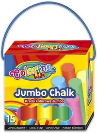 Crețe fără praf Colorino Kids - Jumbo, 10 culori, în cutie