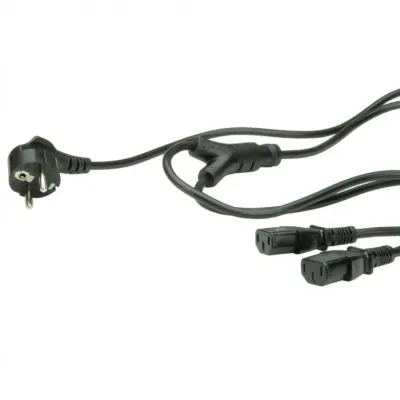 Cablu Y alimentare Schuko la IEC C13 PC & Monitor 1.8m, 19.99.1022