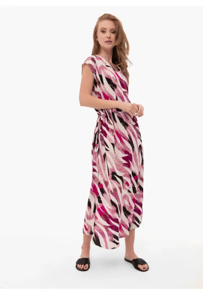 Rochie de vara G-Milos - roz/alb/negru - Roz multicolor