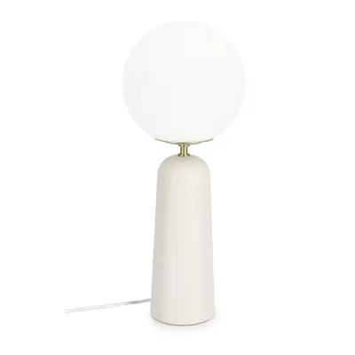 Veioză albă din metal cu abajur din sticlă (înălțime 51 cm) Delphine – Bizzotto