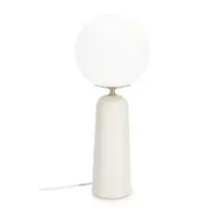 Veioză albă din metal cu abajur din sticlă (înălțime 51 cm) Delphine – Bizzotto
