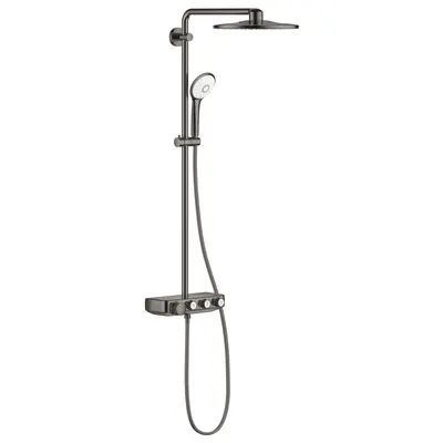 Sistem de dus Grohe Euphoria SmartControl 310 26507A00, termostat, 310 mm, aparent, butoane push&turn, anti-oparire, anti-calcar, ajustabil, lucios, Hard Graphite