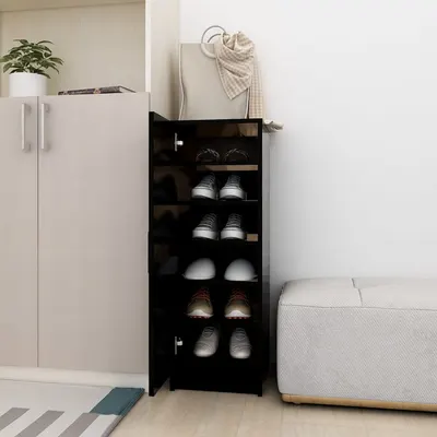 Gossi pantofar, negru, 32x35x92 cm, pal