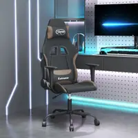 vidaXL Scaun de jocuri, negru și gri taupe, textil