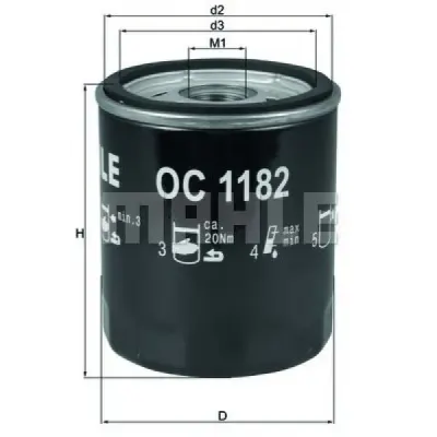 Filtru ulei MAHLE ORIGINAL OC 1182