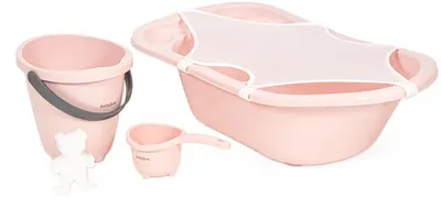 Set pentru baie bebe BabyJem - 5 piese , Soft Pink