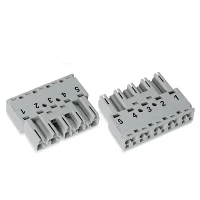Plug; 5-pole; Cod. B; 4,00 mm²; gray