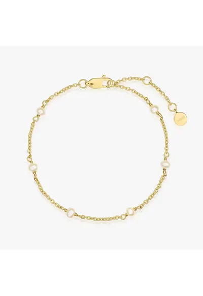 Bratara din argint Golden Pearl Beads - Perle Naturale