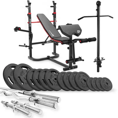 Set culturism Hop-Sport Strong 76kg cu bancă HS-1065