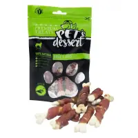 PET'S DESSERT Bone & Duck, XS-XL, Rață, punguță recompense fără cereale câini, 500g