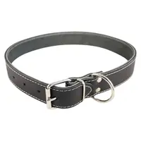 Zgarda din piele pentru caini Nr. 6 Petro Neagra 4 x 75 cm