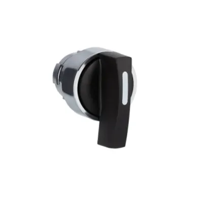 Cap de comutator, Easy Harmony XB2, metal, negru, 22mm, maner lung, 3 pozitii, cu revenire si retinere