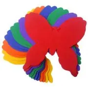 Forme decorative - hartie gumata - fluture, 14x15cm, 1mm, diverse culori, set 12 buc, Colorarte