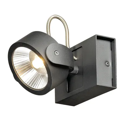 Corp iluminat TAVAN, lumenul Luminita Kalu perete, perete negru TAVAN sI, cu Un singur capac, LED-uri, 3000K, negru, 60 °
