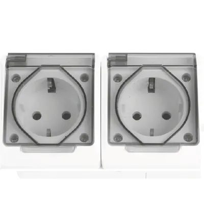 Priza Dubla cu Capac PT IP54 NV, NV_1205.011