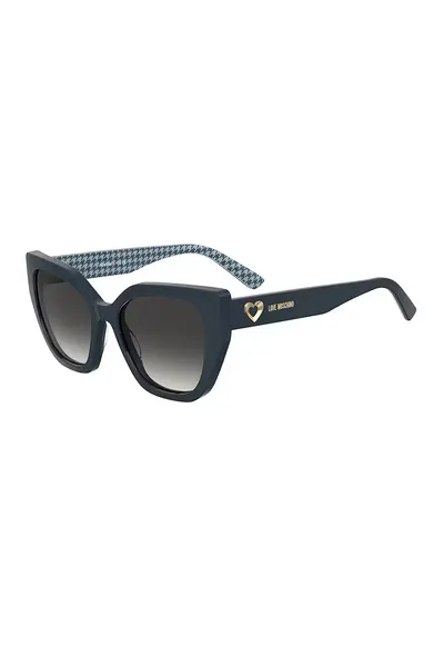 Ochelari de soare cat-eye cu logo - Albastru petrol