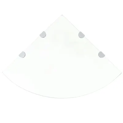 vidaXL Raft de colț sticlă transparentă cu suporți de crom, 45 x 45 cm