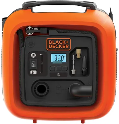 Mini compresor de aer portabil Black & Decker - ASI400, 12V, 11 bare, cu capete