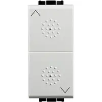 Buton interblocat jaluzele 10A 1 modul Living Light Bticino N4037 / N4037N, alb