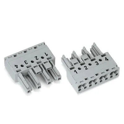 Socket; 4-pole; Cod. B; 4,00 mm²; gray