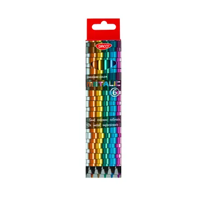 Creioane color metalizate 6buc/set, Daco